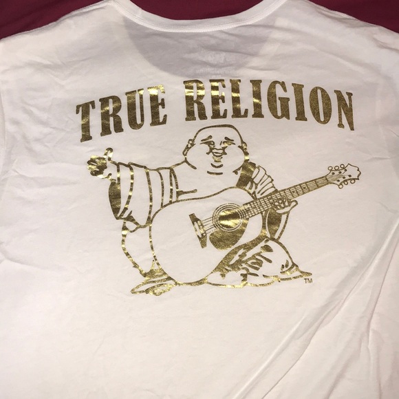 Gold (foil pressed) true religion T-shirt - Picture 1 of 2